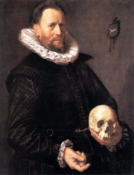 Frans Hals Portrait of a Man Holding a Skull Spain oil painting art
